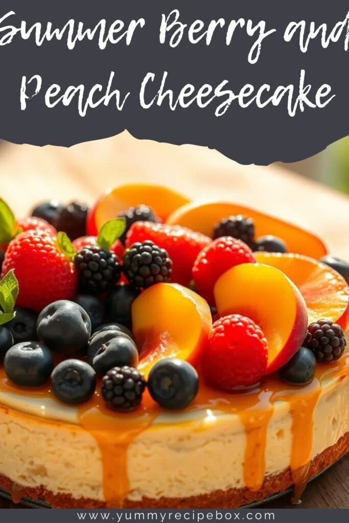 Summer Berry and Peach Cheesecake