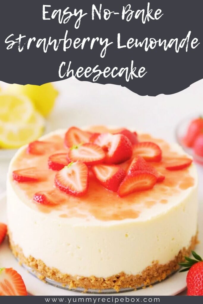 Easy No-Bake Strawberry Lemonade Cheesecake
