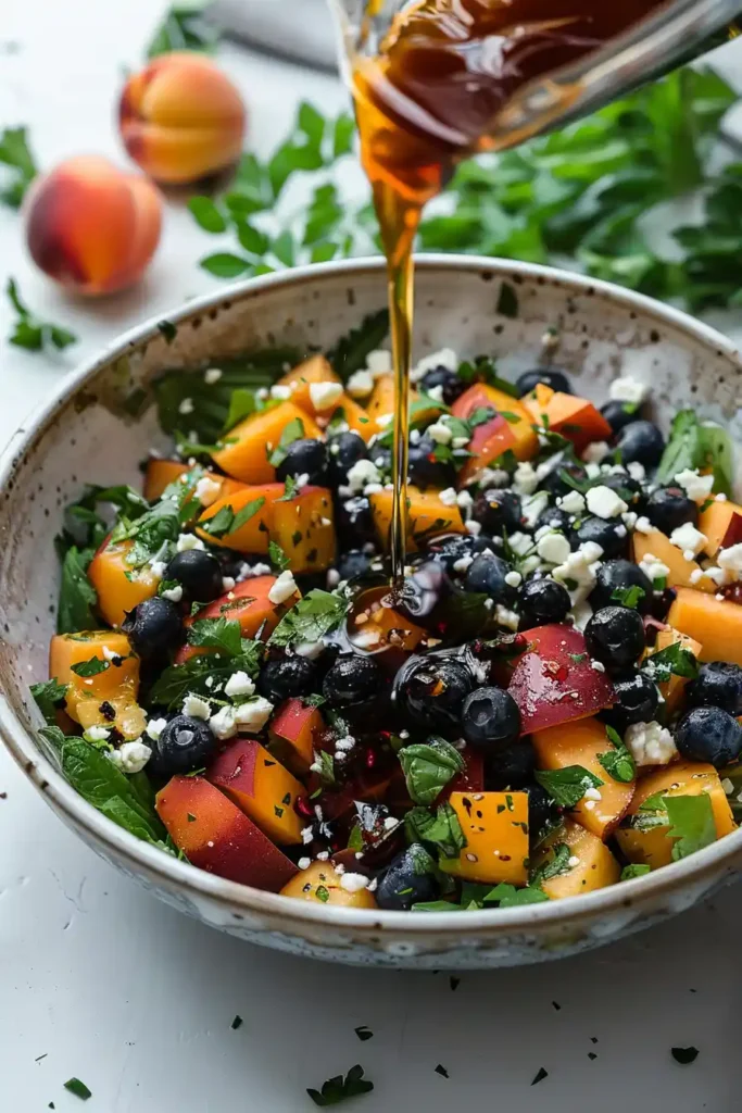 Blueberry Peach Feta Salad