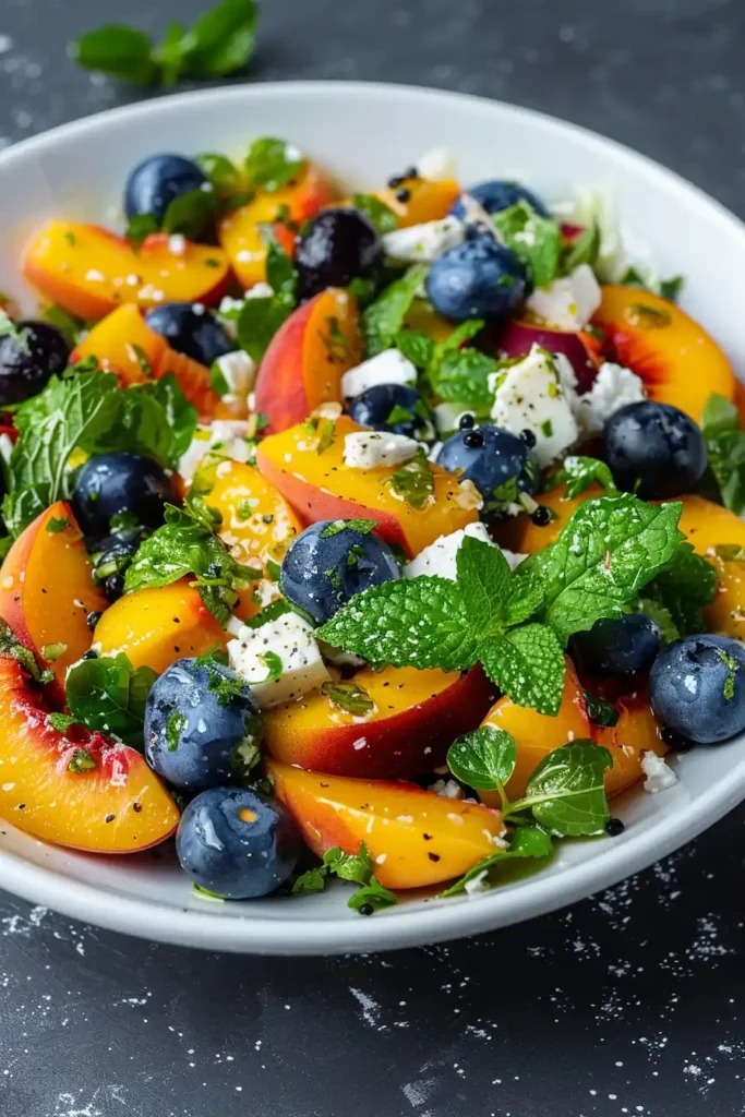 Blueberry Peach Feta Salad
