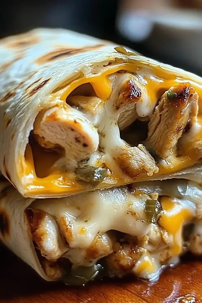 Cheesy Garlic Chicken Wraps