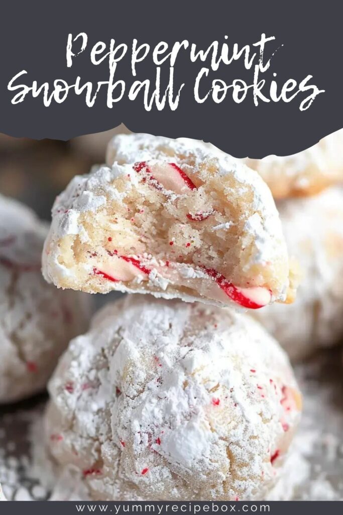 Peppermint Snowball Cookies 