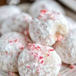 Peppermint Snowball Cookies