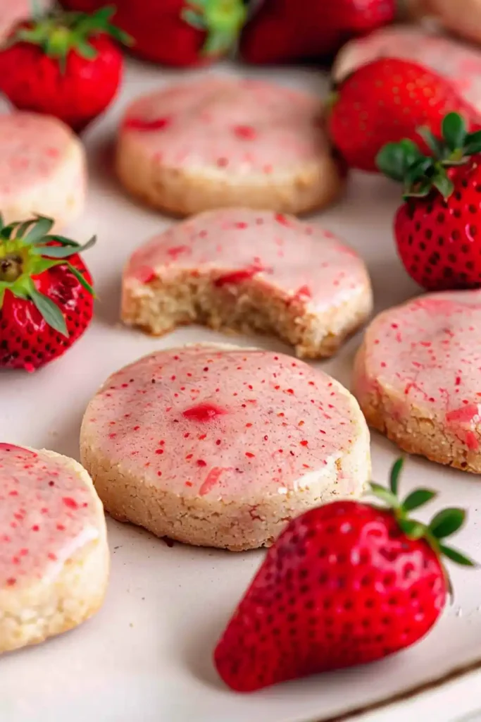 Strawberry Shortbread Cookies