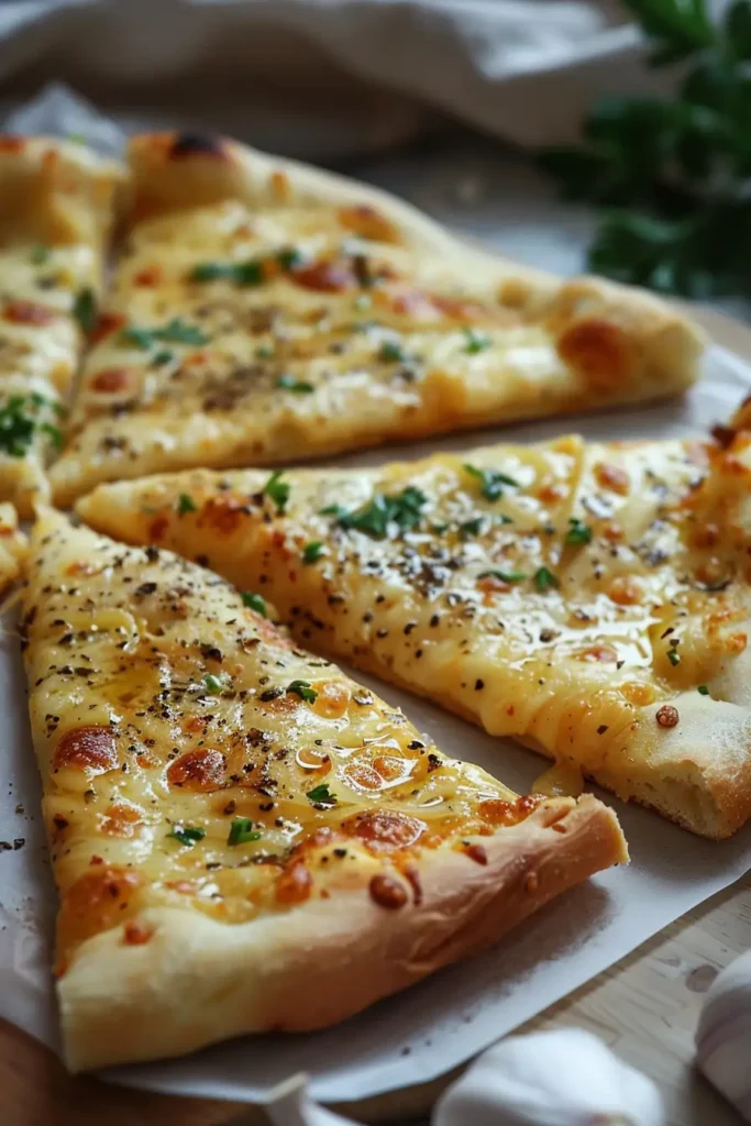White pizza with garlic pizza sauce