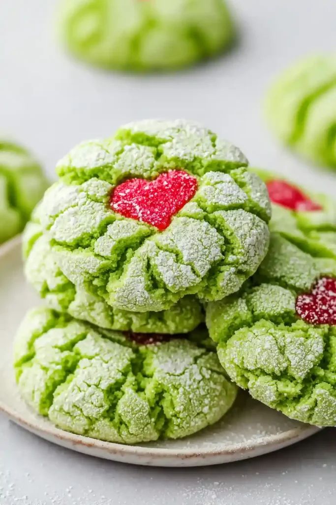Grinch Crinkle Cookies