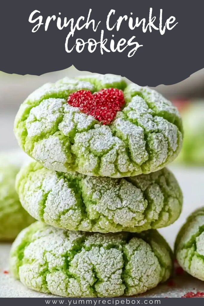 Grinch Crinkle Cookies