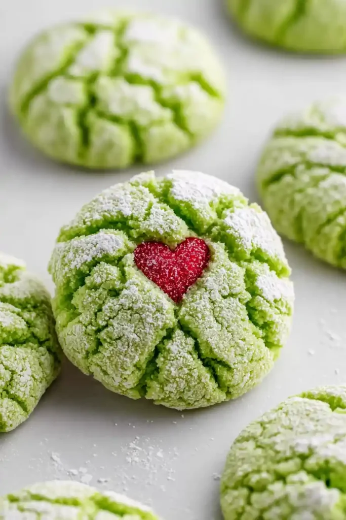 Grinch Crinkle Cookies