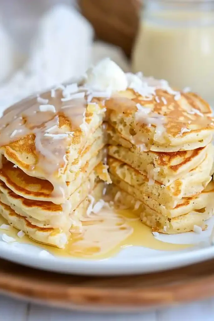 Sweet Coconut Cream Pancakes