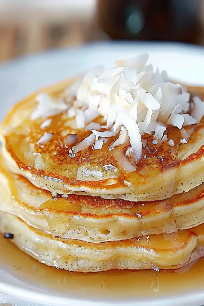 Sweet Coconut Cream Pancakes