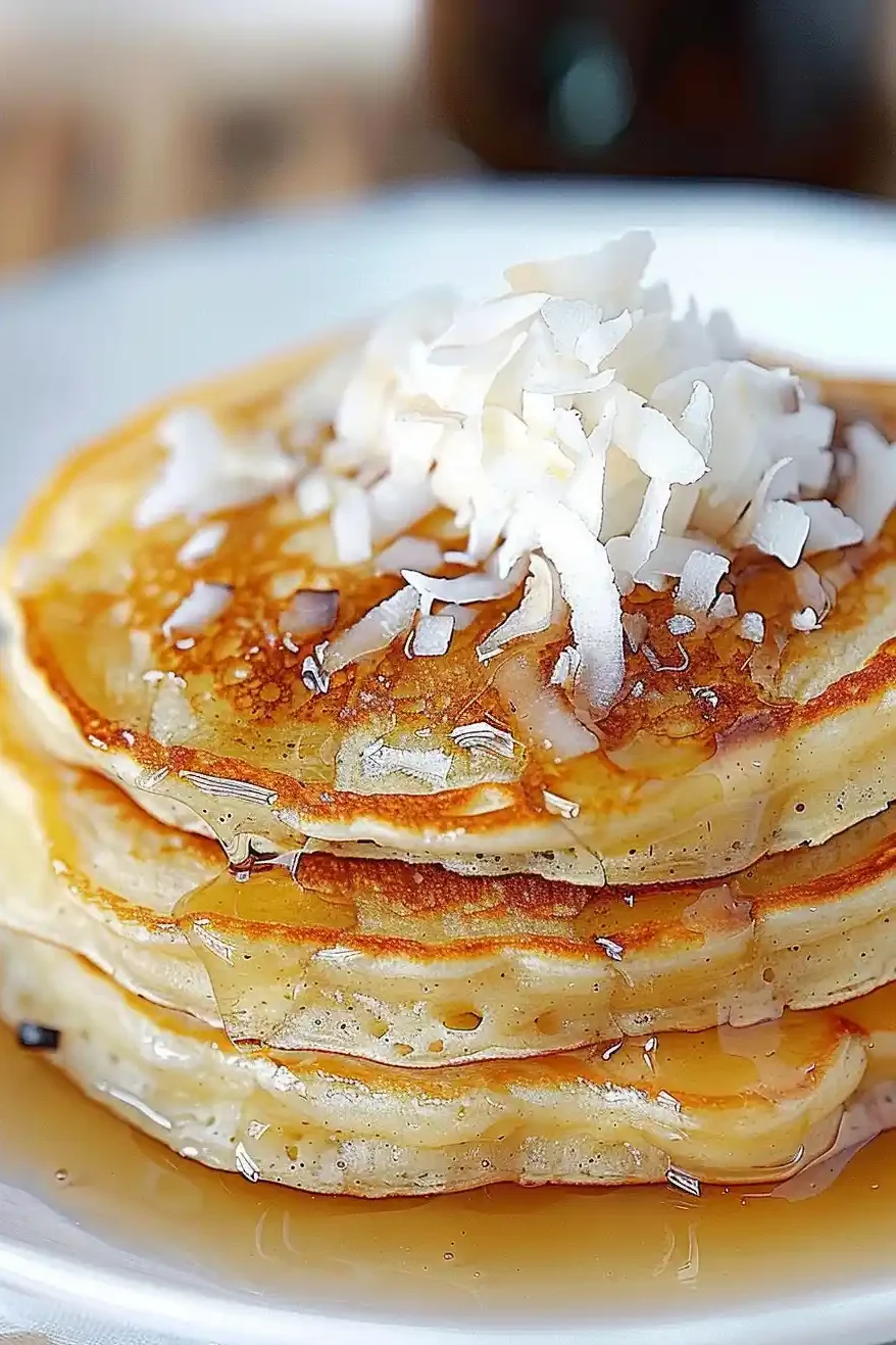 Sweet Coconut Cream Pancakes