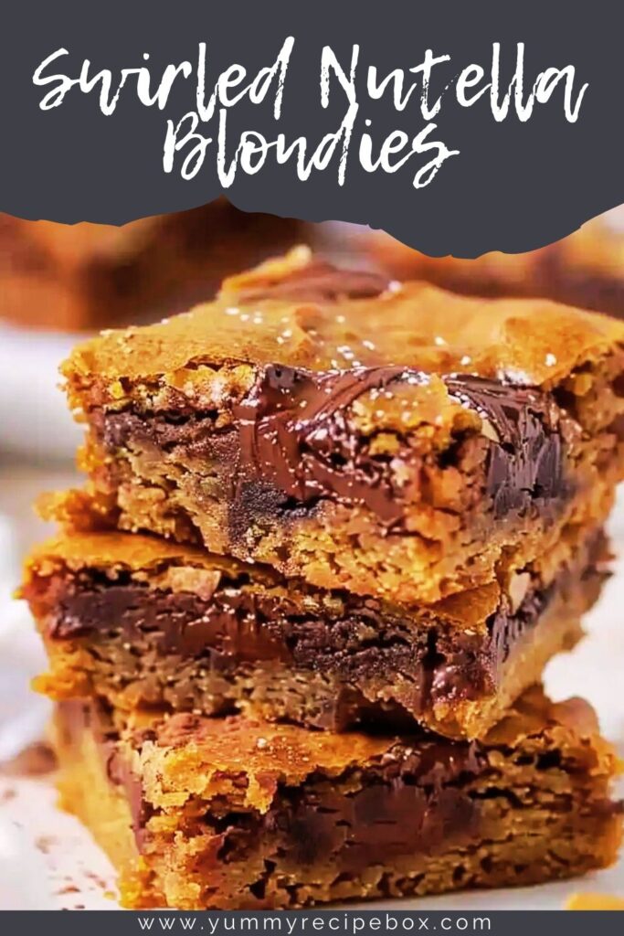 Swirled Nutella Blondies