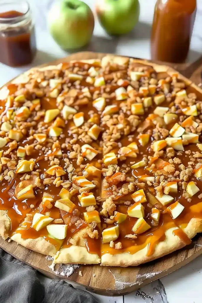 Caramel Apple Dessert Pizza