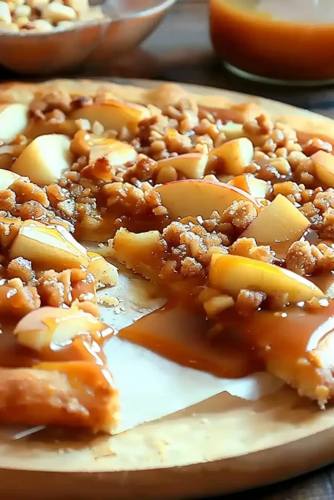 Caramel Apple Dessert Pizza