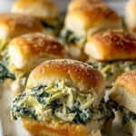 Cheesy Spinach Artichoke Dip Sliders