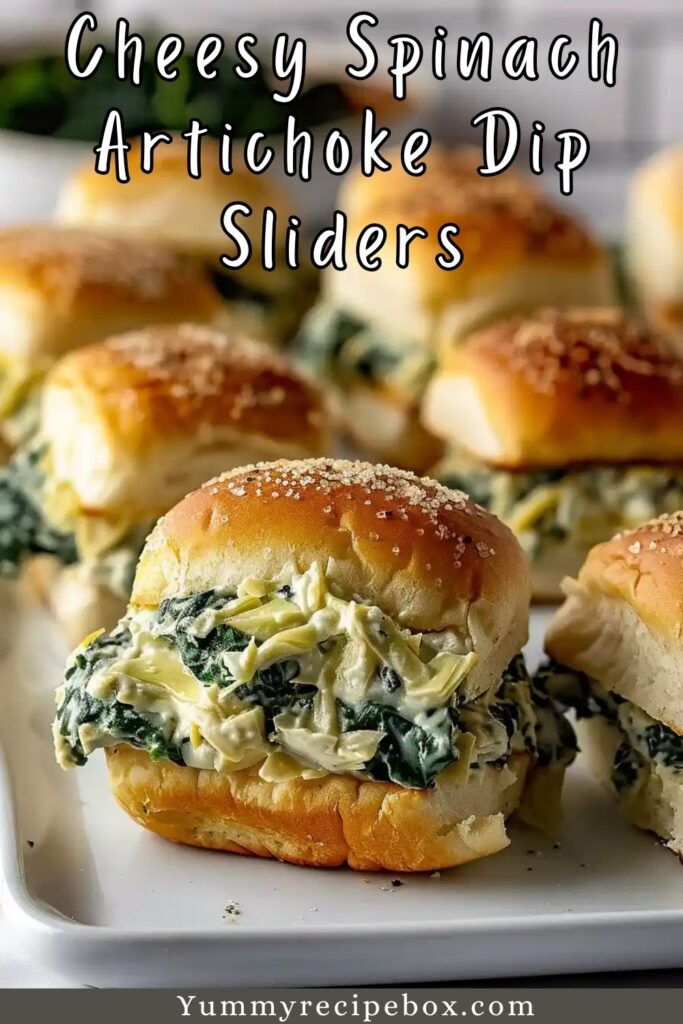 Cheesy Spinach Artichoke Dip Sliders