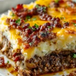 Meatloaf with Mashed Potatoes and Cheese