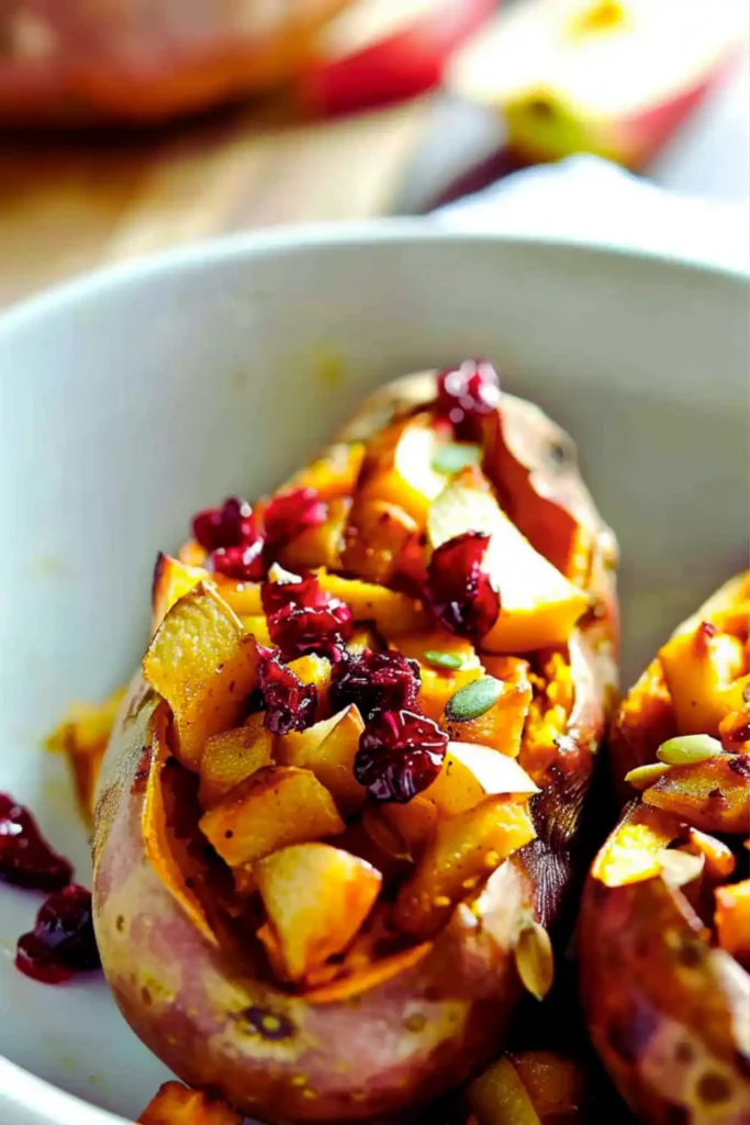Cranberry Apple Twice-Baked Sweet Potatoes