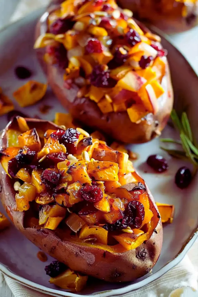 Cranberry Apple Twice-Baked Sweet Potatoes