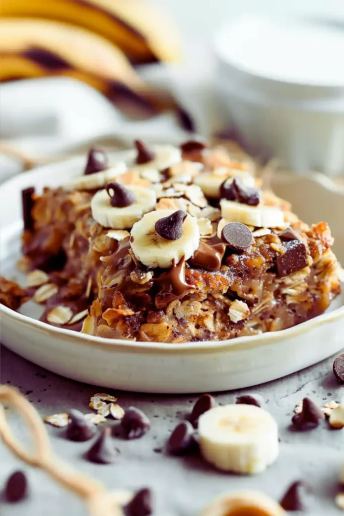 Banana Chocolate Chip Baked Oatmeal