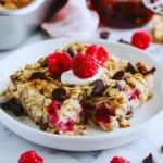 Raspberry Chocolate Chip Baked Oatmeal